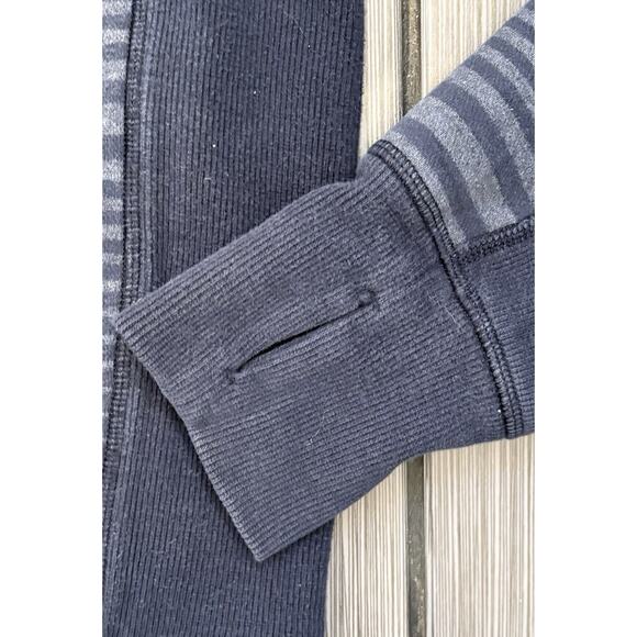 Lululemon Men’s Full Zip Up Blue Striped Hoodie Jacket Heavy Thick Size Medium - Picture 7 of 8